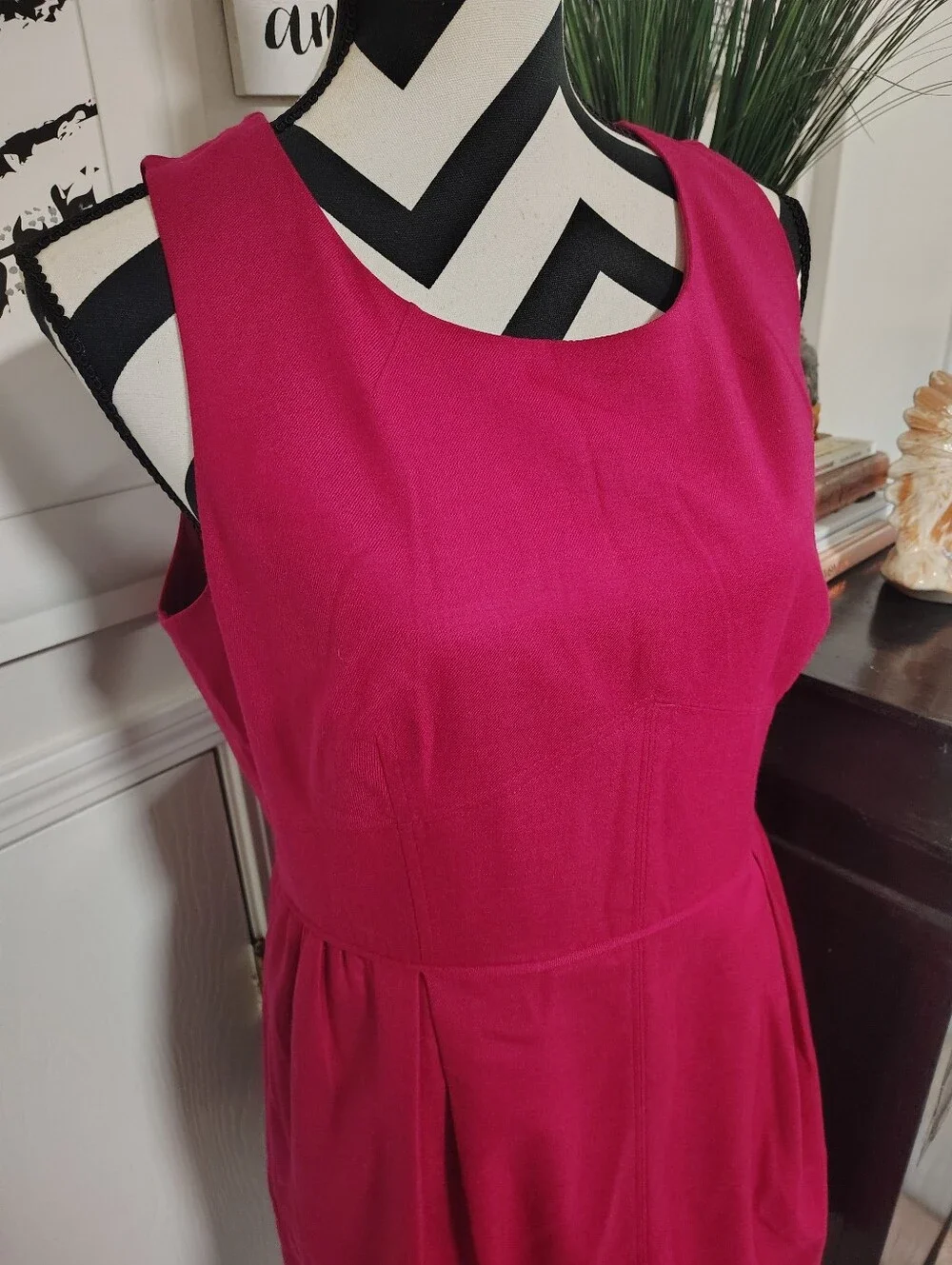 NWT J.Crew Wool Fuchsia Sleeveless Fit & Flare Dress Women's 14 Coquettegirl NEW